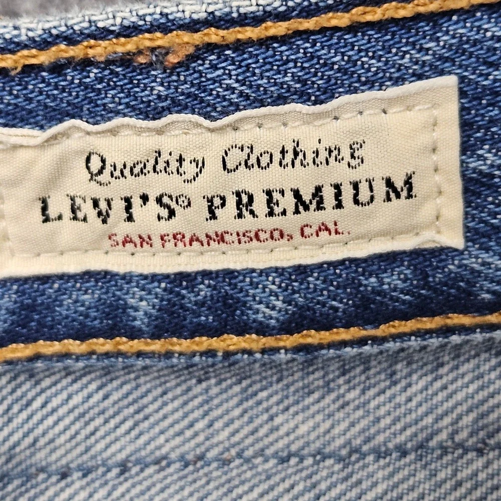 Levis‎ 501 Jeans Premium 24x30 Blue Knee Patchwork Workwear Grunge Streetwear